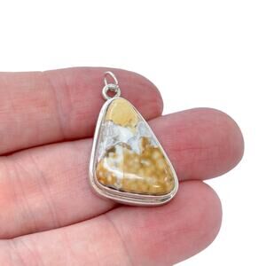 Estate Sterling Silver 925 Ocean Jasper Pendant